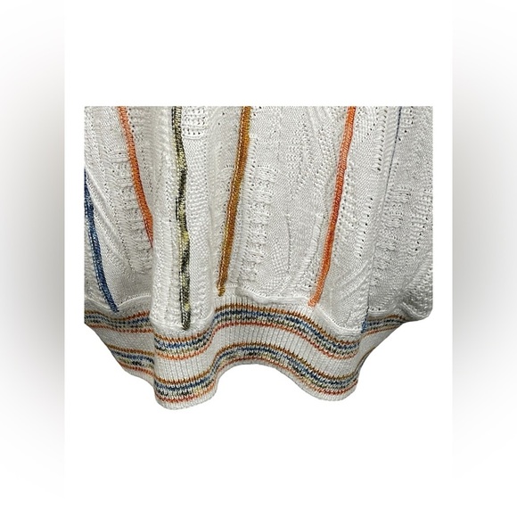 Montechiaro Multicolor Knit Striped V-Neck Men’s Sweater Large - Picture 3 of 9